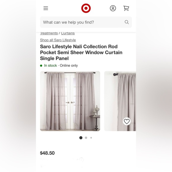 SARO LIFESTYLE $194 Nali 4 Panels Taupe Curtains 96” x 54” Drapes NEW - Picture 3 of 5